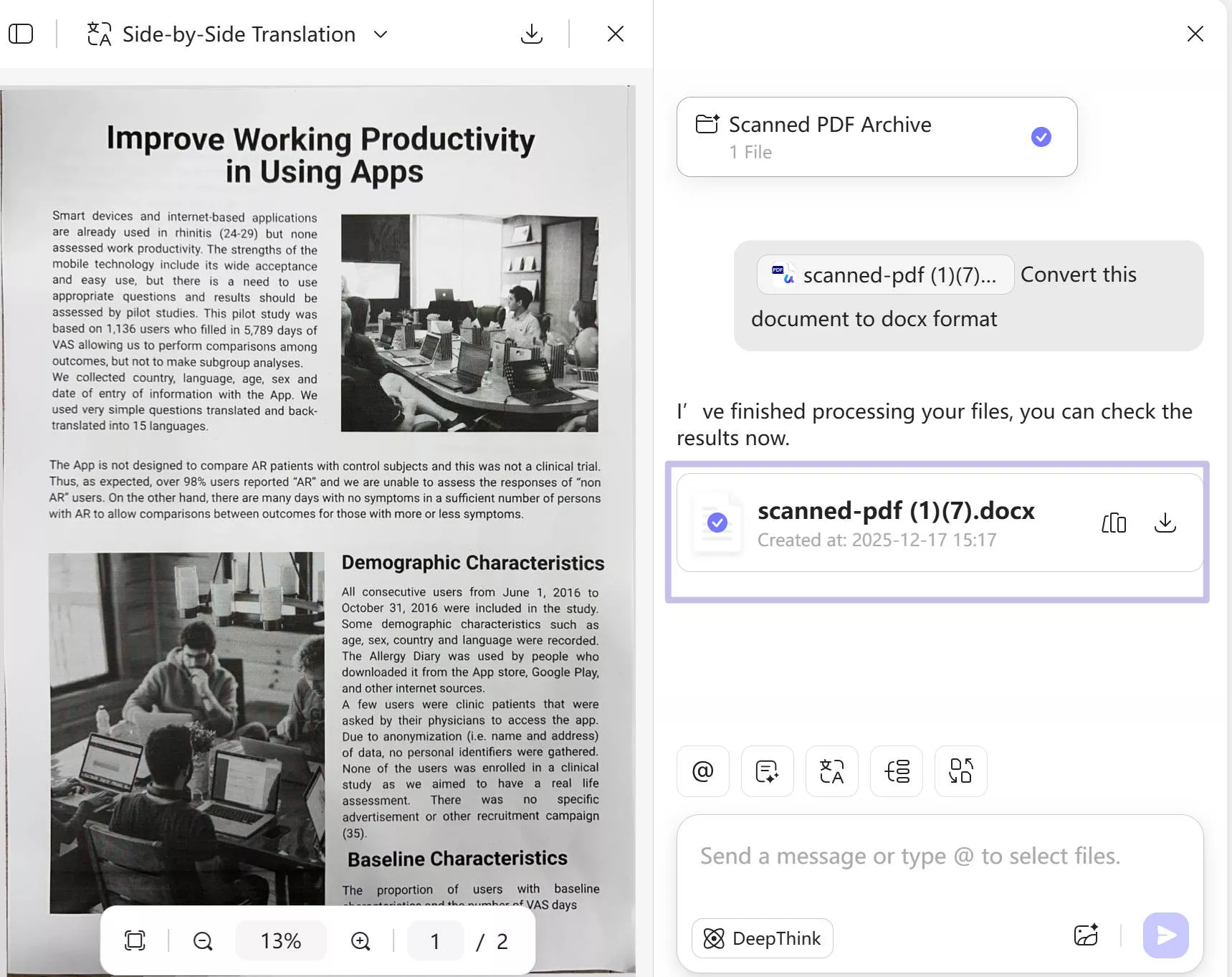download the converted Word file