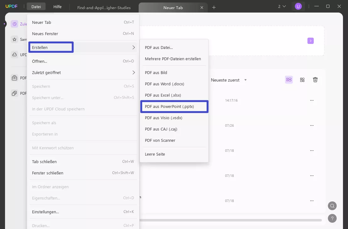PDF aus PPT mit UPDF erstellen