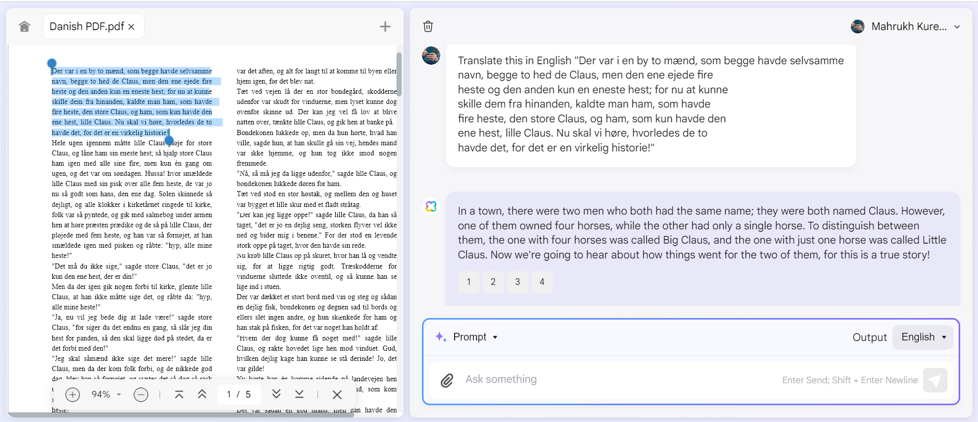part of text translated successfully with UPDF's Online AI Assistant