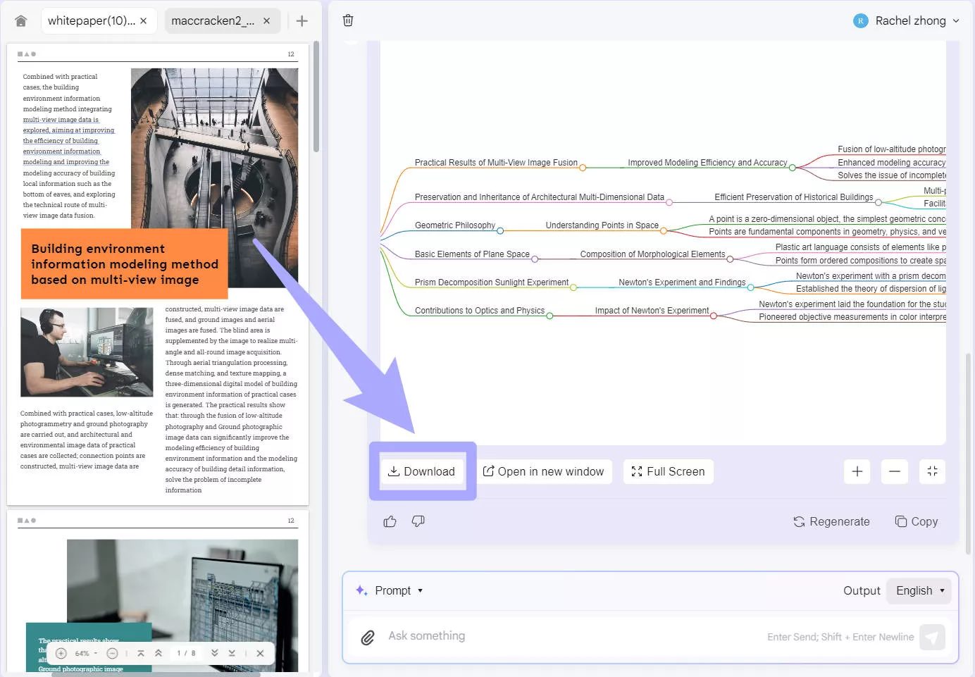 Download Mindmap from PDF with UPDF's Online AI Assistant