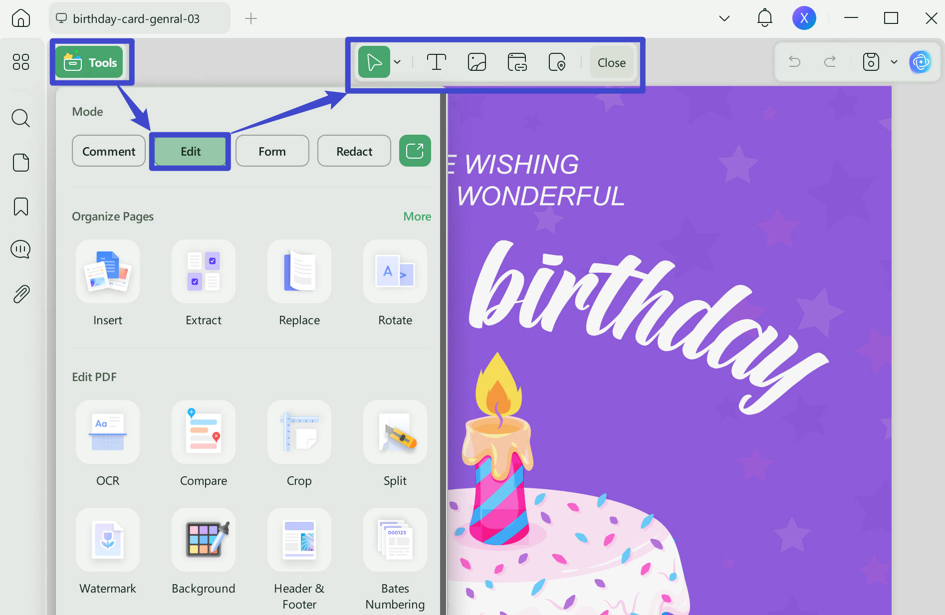 replace the sample text with the wish.