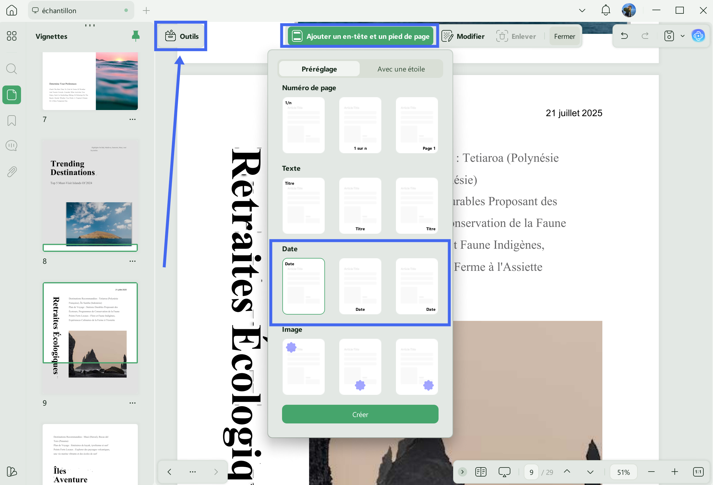 modifier date création pdf