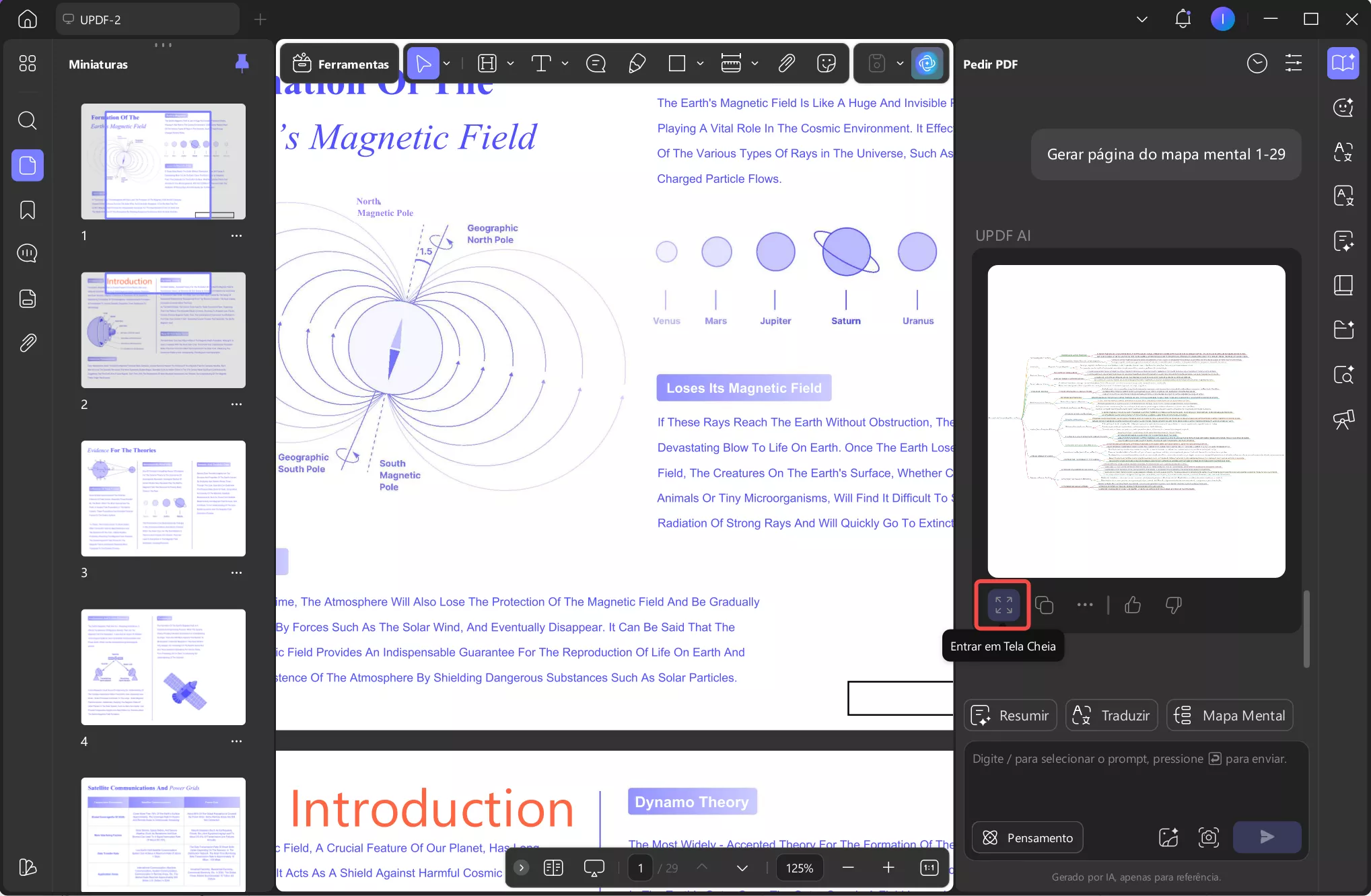 entrar em tela cheia