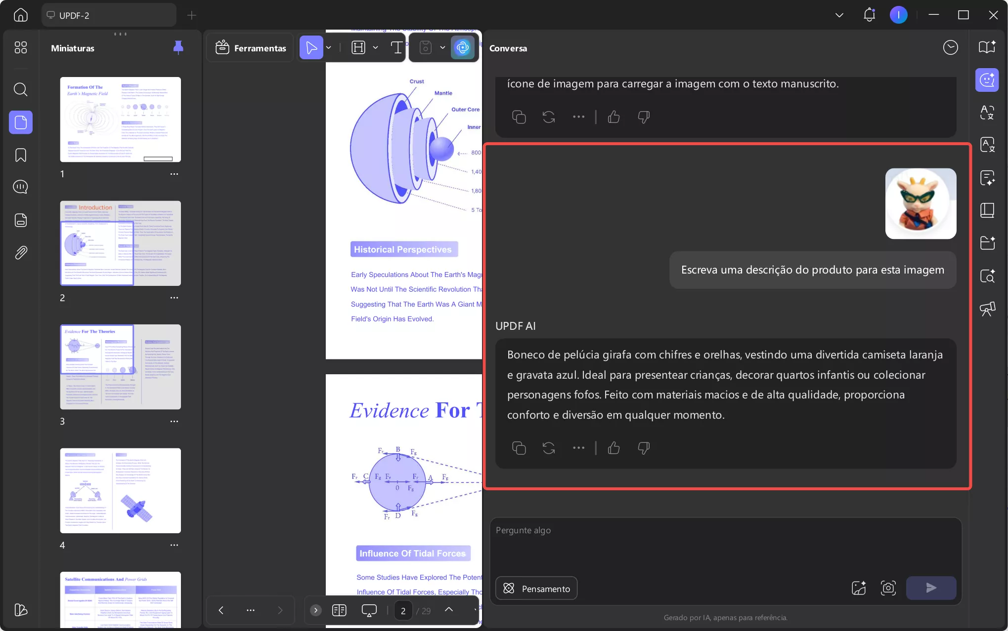 escreva uma descrição do produto para esta imagem com updf ai