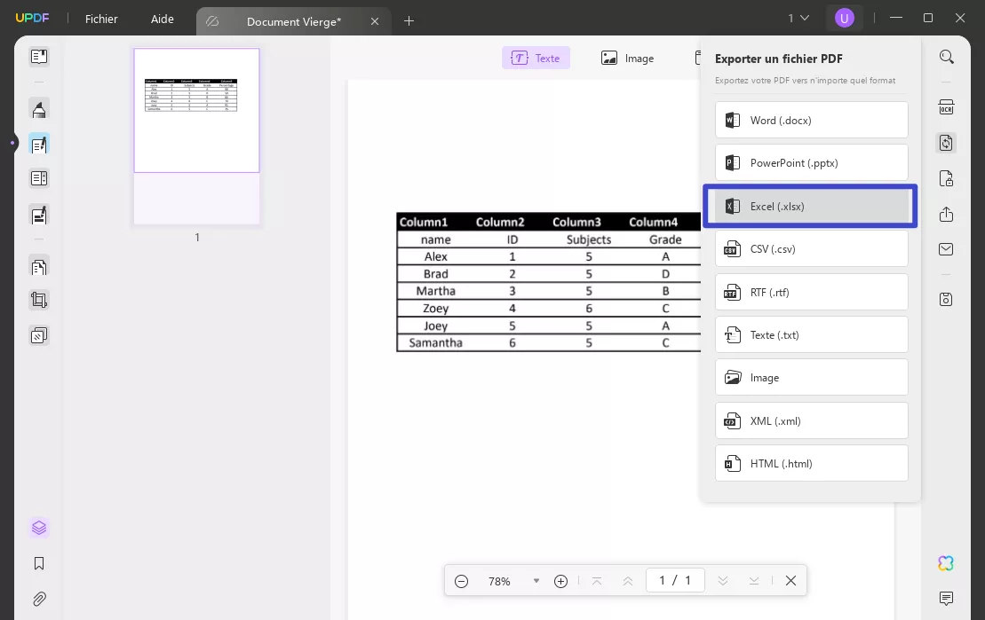 ouvrir un pdf avec excel