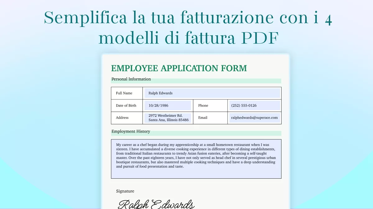 Semplifica la tua fatturazione con i 4 modelli di fattura PDF