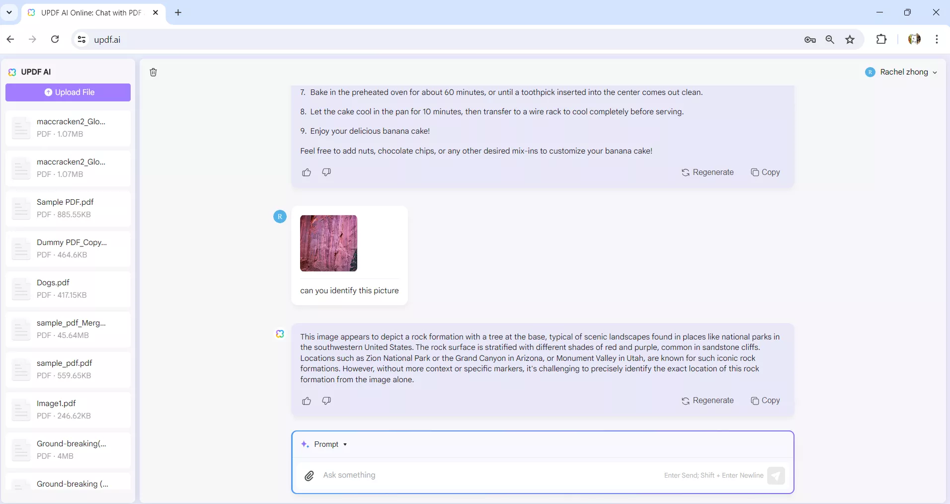 chat with an image with UPDF’s Online AI Assistant