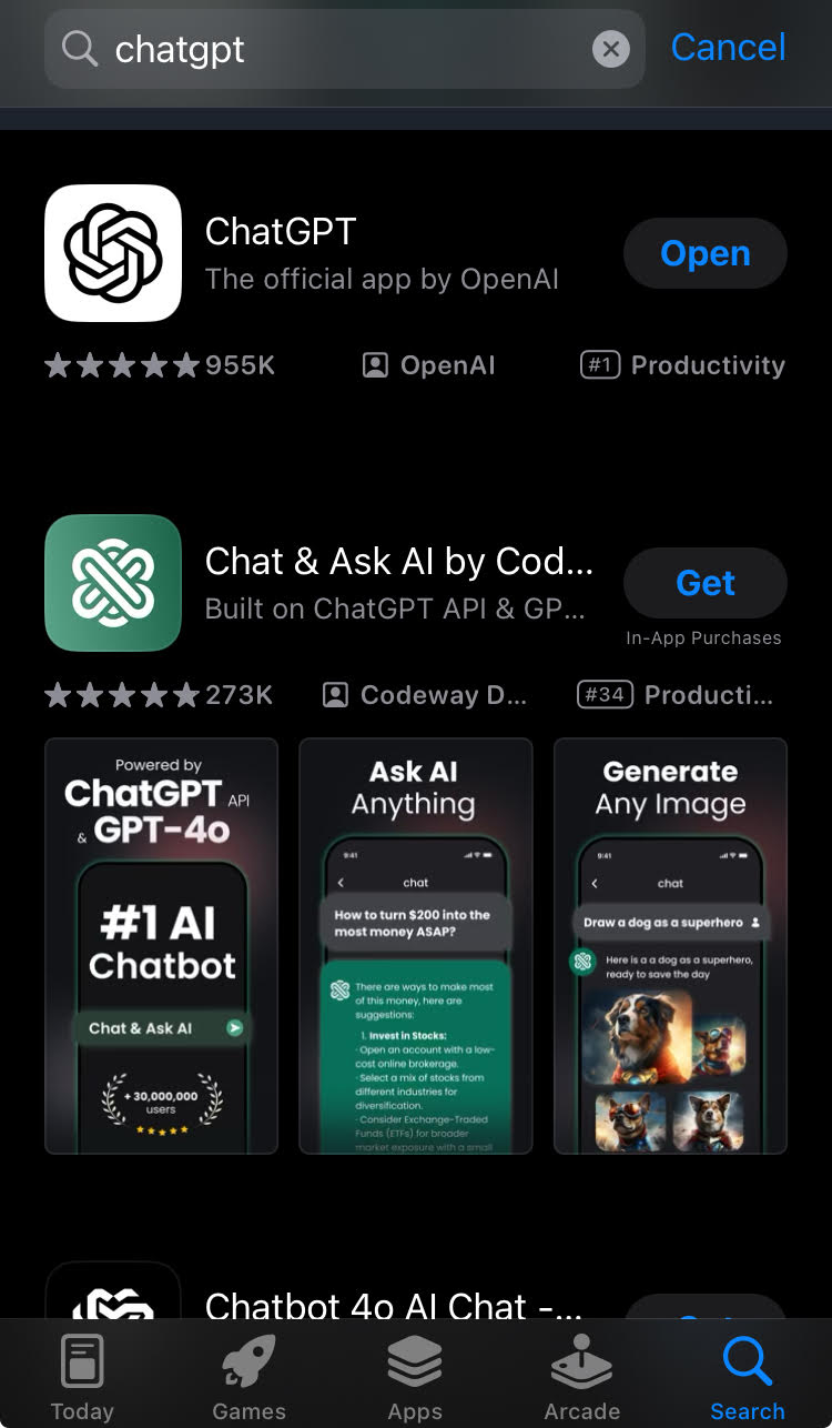 Chatgpt aus dem App Store herunterladen