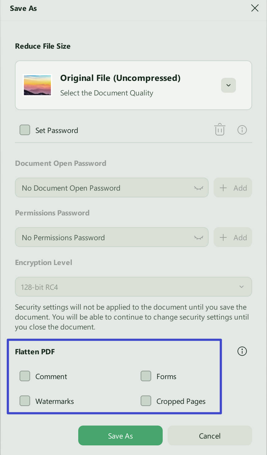 flatten pdf