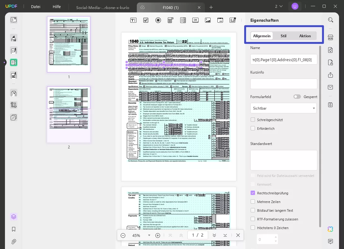 PDF Konverter zum ausfüllbaren Formular UPDF