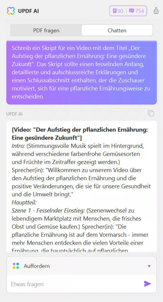 Wie Sie eine AI dazu bringen, ein Skript zu schreiben Videothema