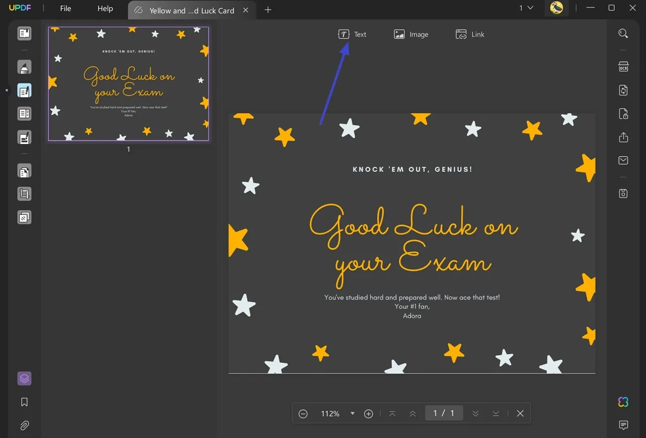 wish good luck message customize the pdf template