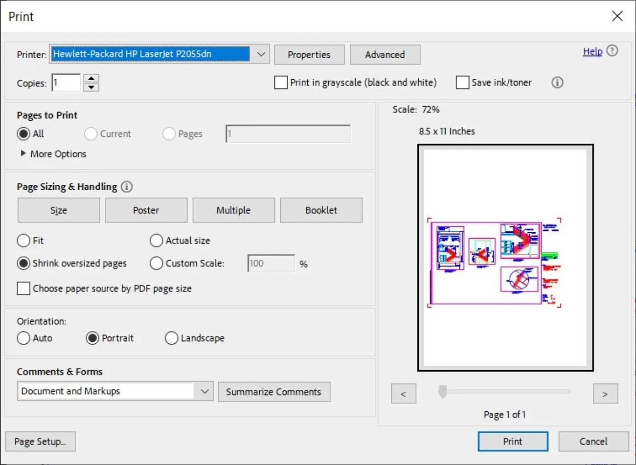 adobe acrobat pdf printing