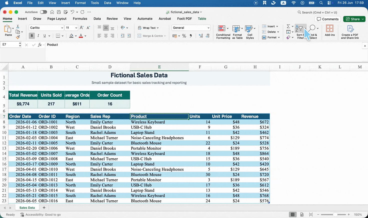 hide excel data with the filter tool updf