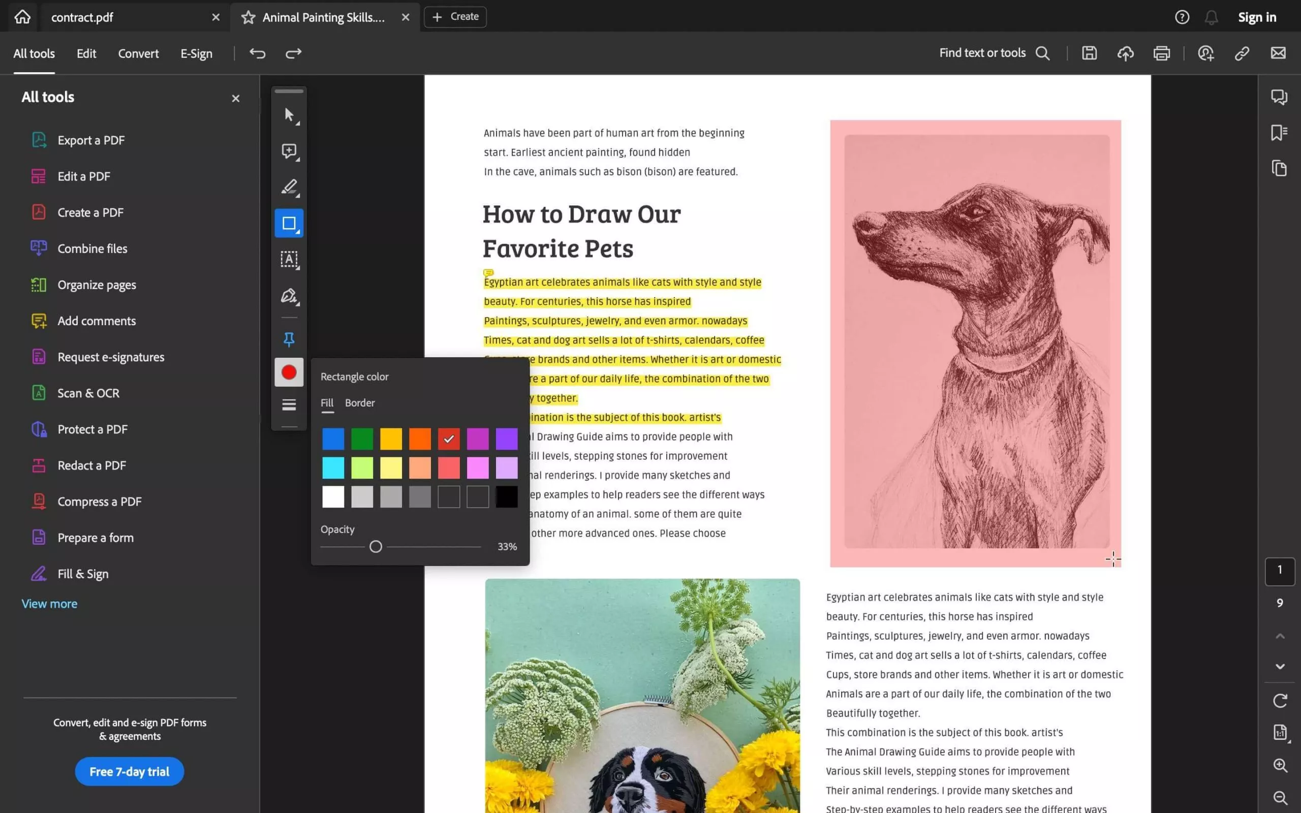highlight the image with adobe acrobat
