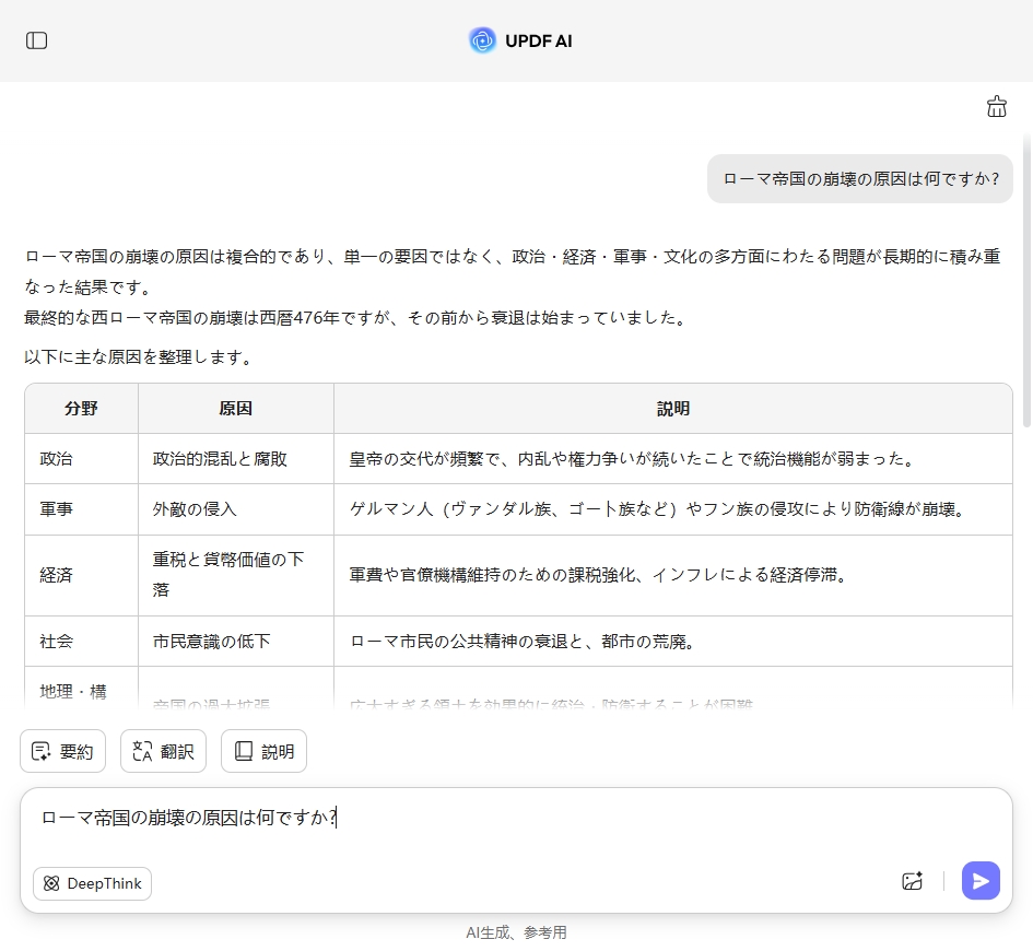 updfaiのようなジェネレーティブAIツールに質問する