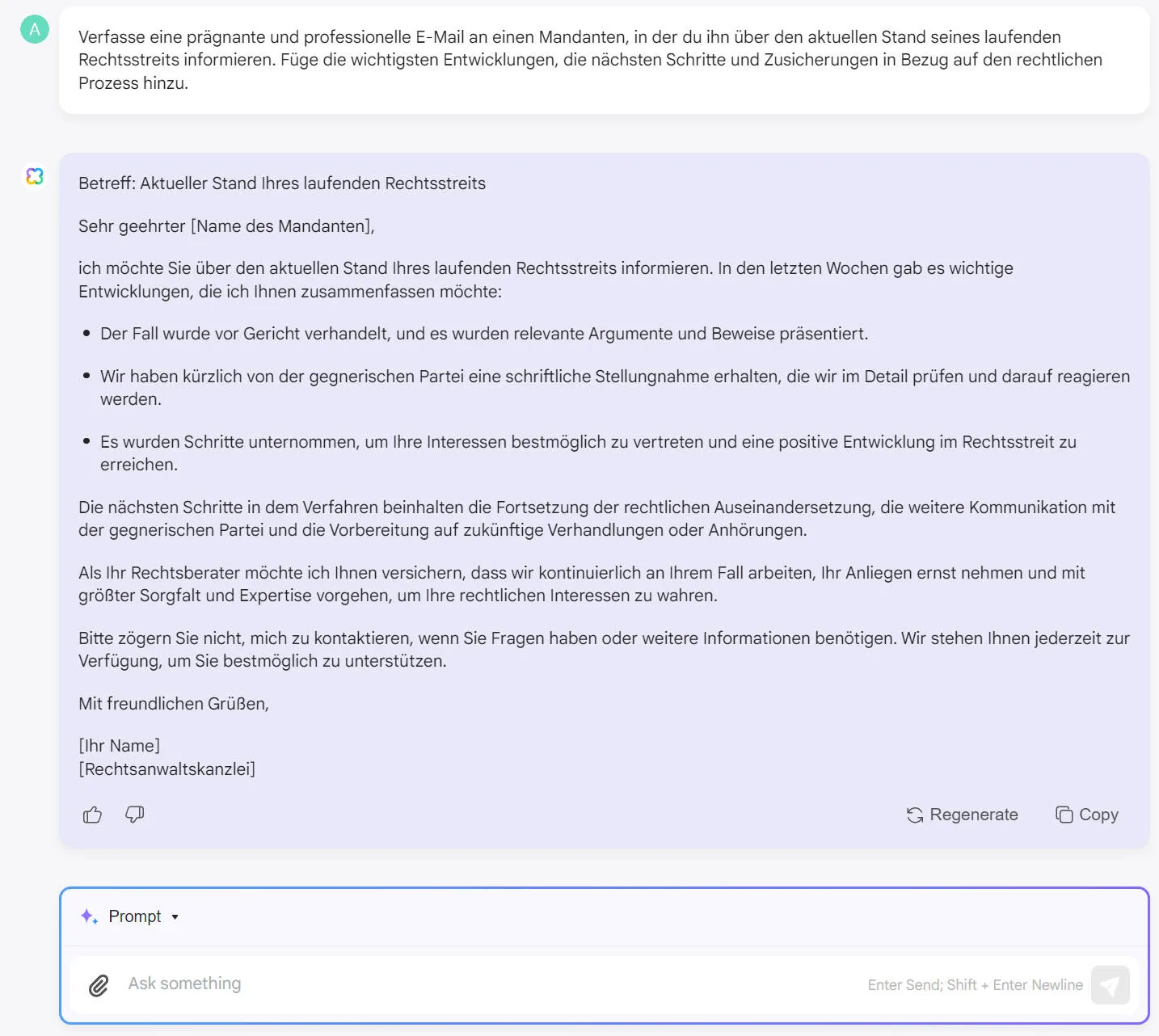Wie Sie AI als Anwalt einsetzen Kommunikation mit Mandanten 