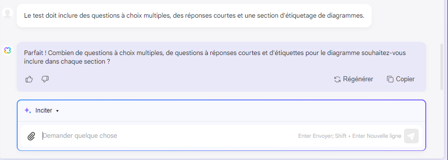 comment utiliser l'IA dans l'enseignement définir le format du test