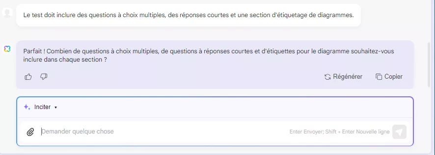 comment utiliser l'IA dans l'enseignement définir le format du test