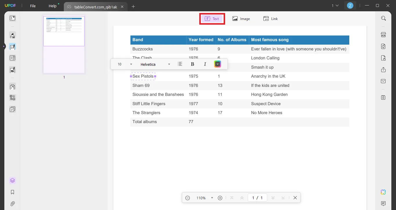 Add text to the PDF HTML Table with UPDF