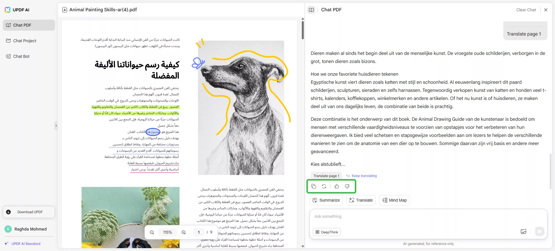 اختيار اللغة ونطاق الصفحات
