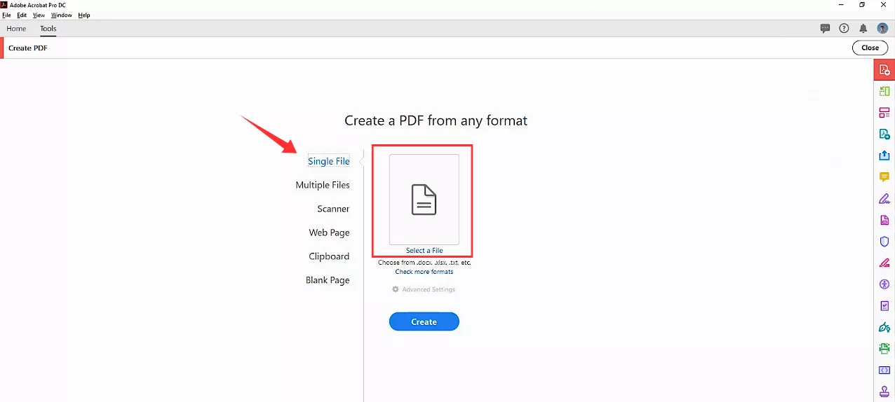 choose files to create PDF to choose INDD file on your computer with adobe