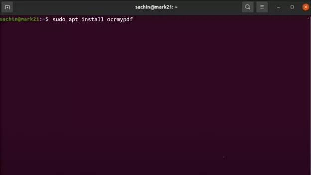 install ocrmypdf using prompt on terminal