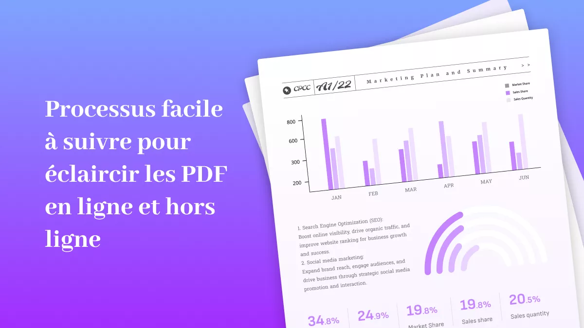 Processus facile à suivre pour éclaircir les PDF en ligne et hors ligne