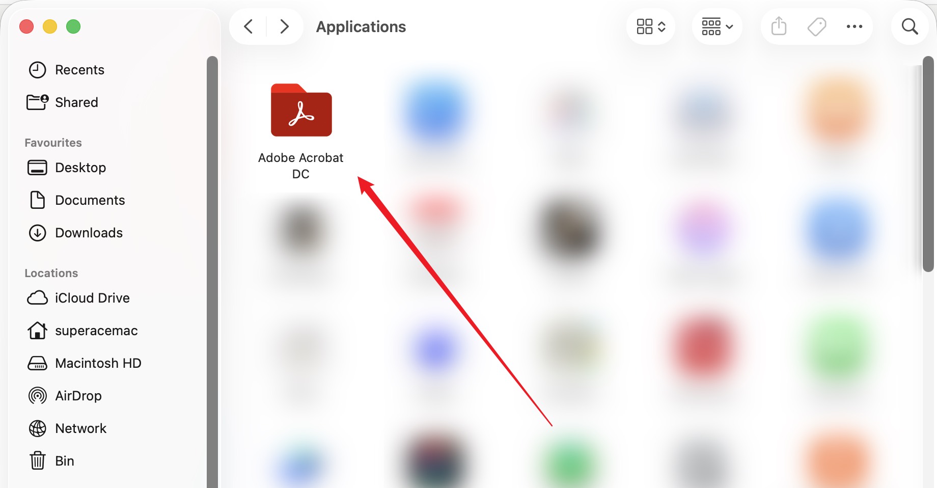 open the adobe acrobat folder