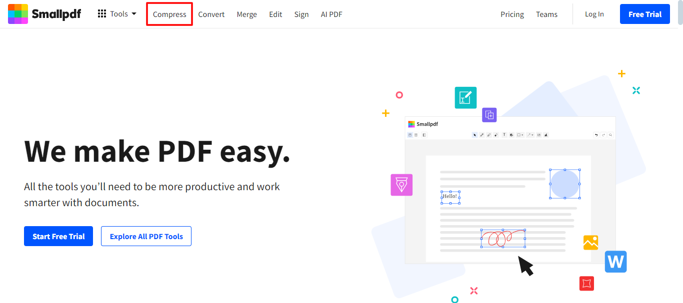 open the official website of smallpdf.
