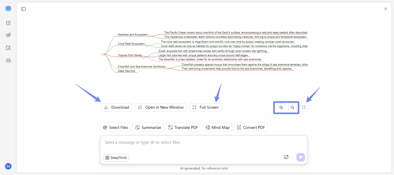 interact with the mind map