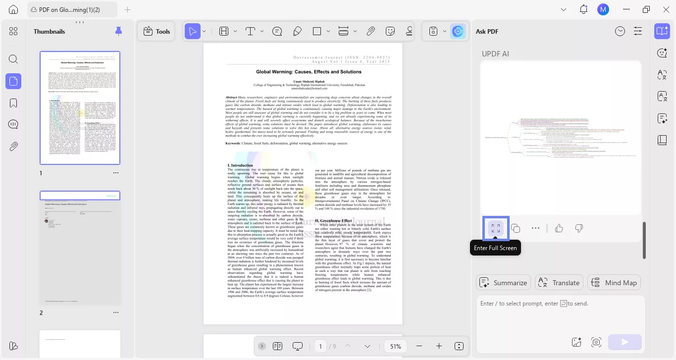 enter full screen mode