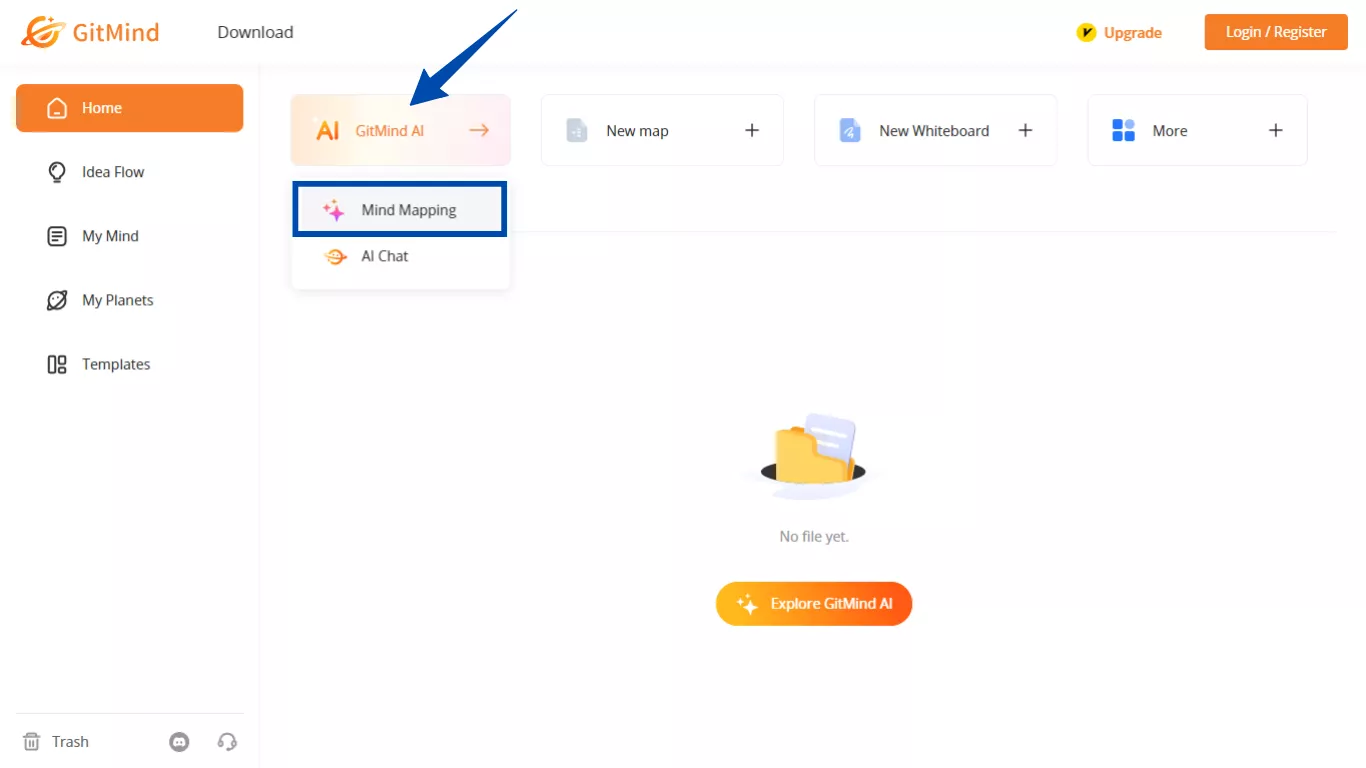 seleziona lo strumento di mappatura mentale in gitmind ai