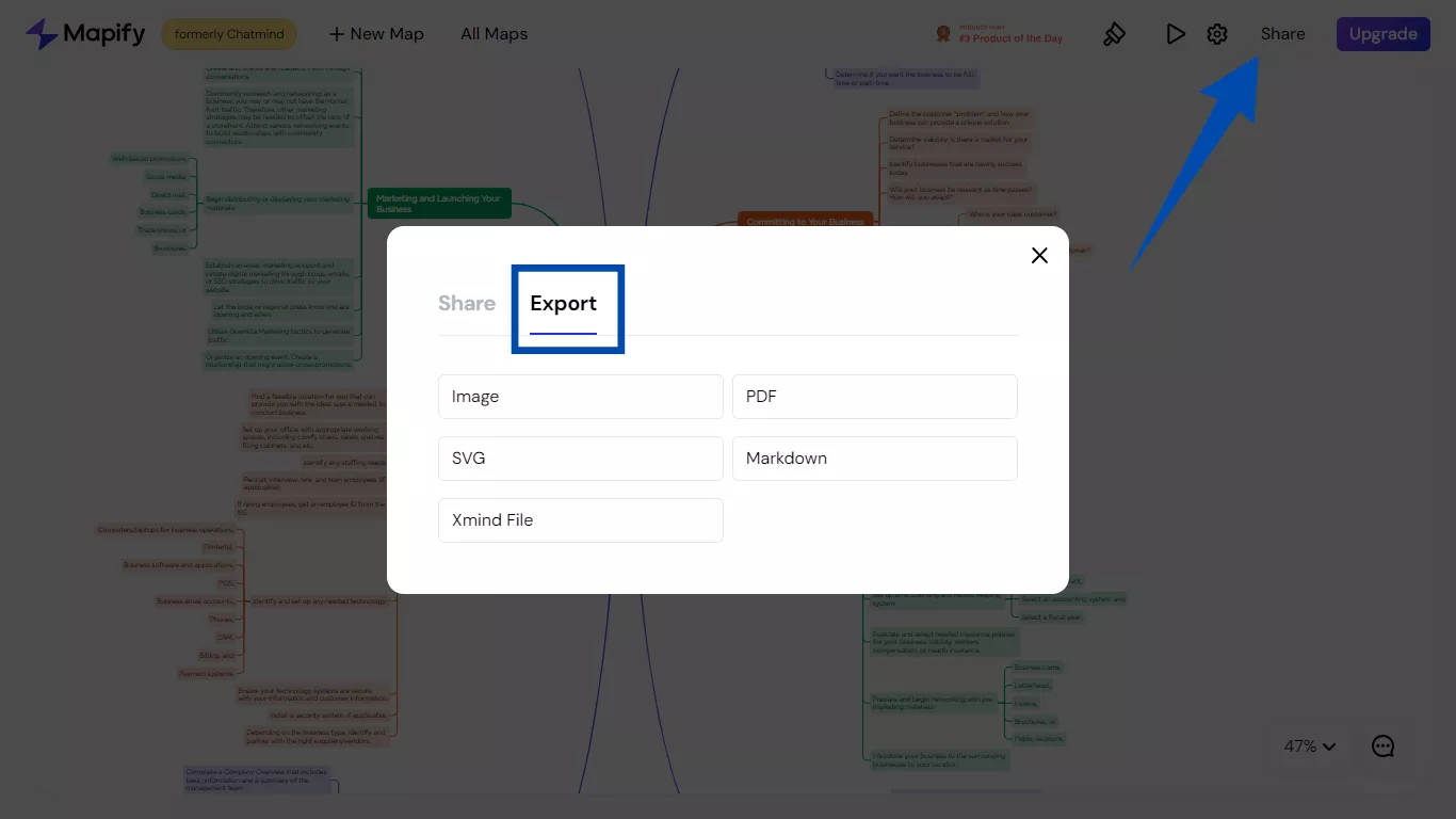 export your mind map with mapify pdf