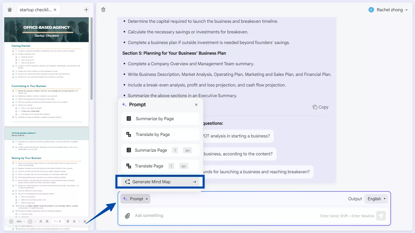 Converti PDF in mappa mentale con UPDF AI