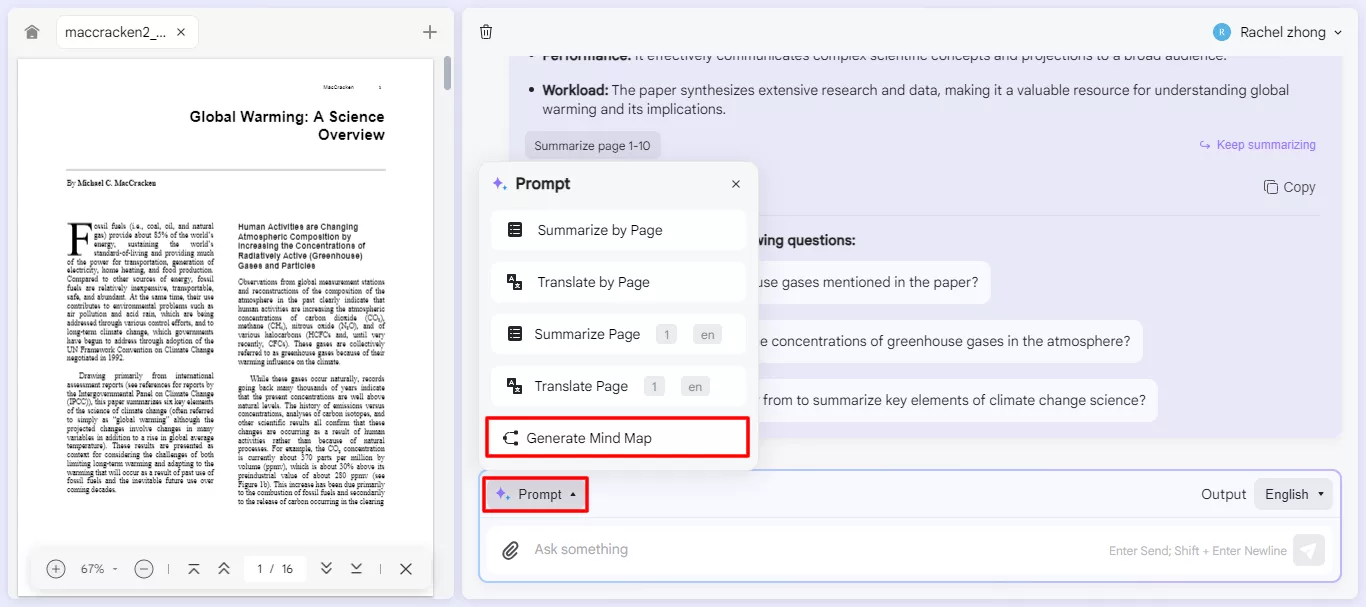 convert the pdf to mindmap with UPDF’s Online AI Assistant