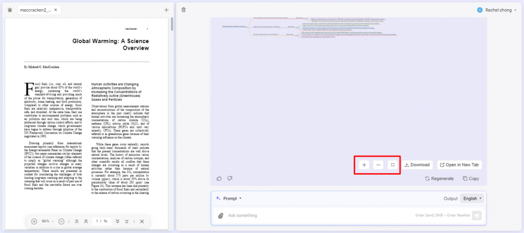 Passen Sie die Ansicht der Mindmap mit dem Online-AI-Assistent von UPDF an