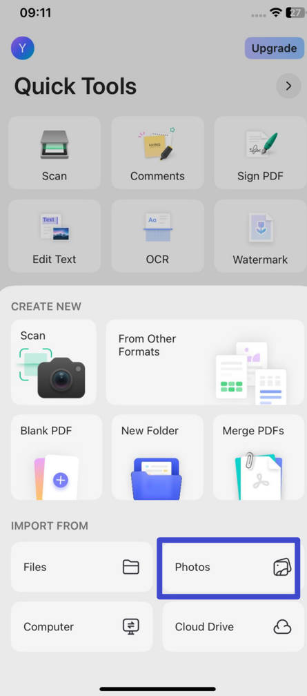 how to send a photo as a pdf ios