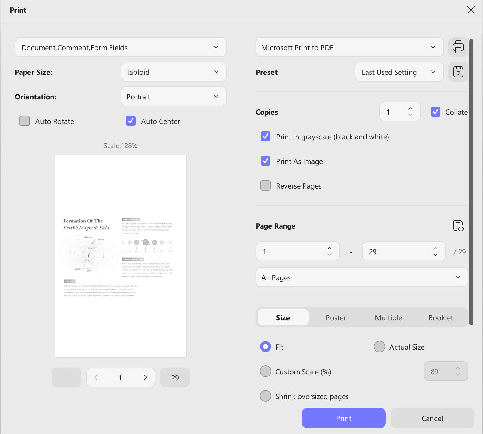 Customize print settings with UPDF
