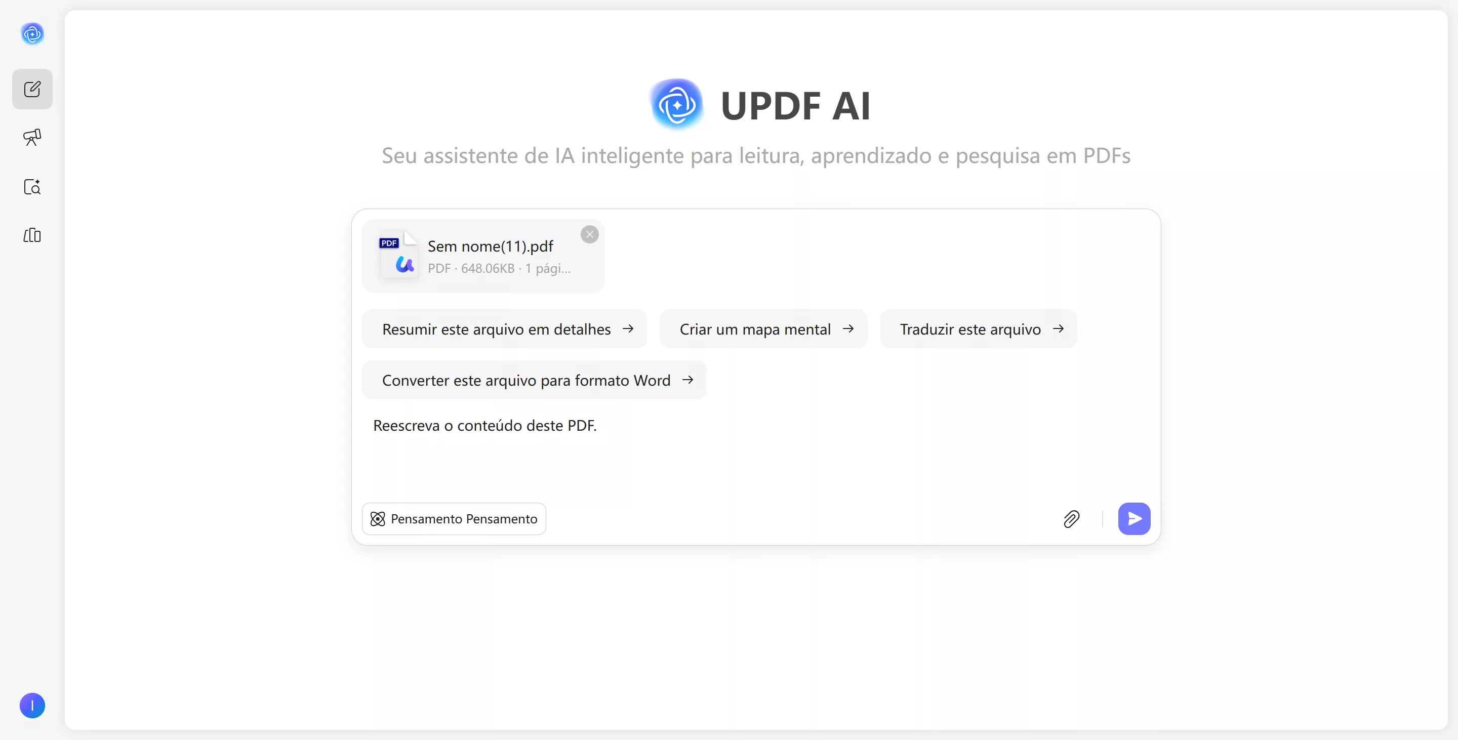 conversar com pdf para reescrever