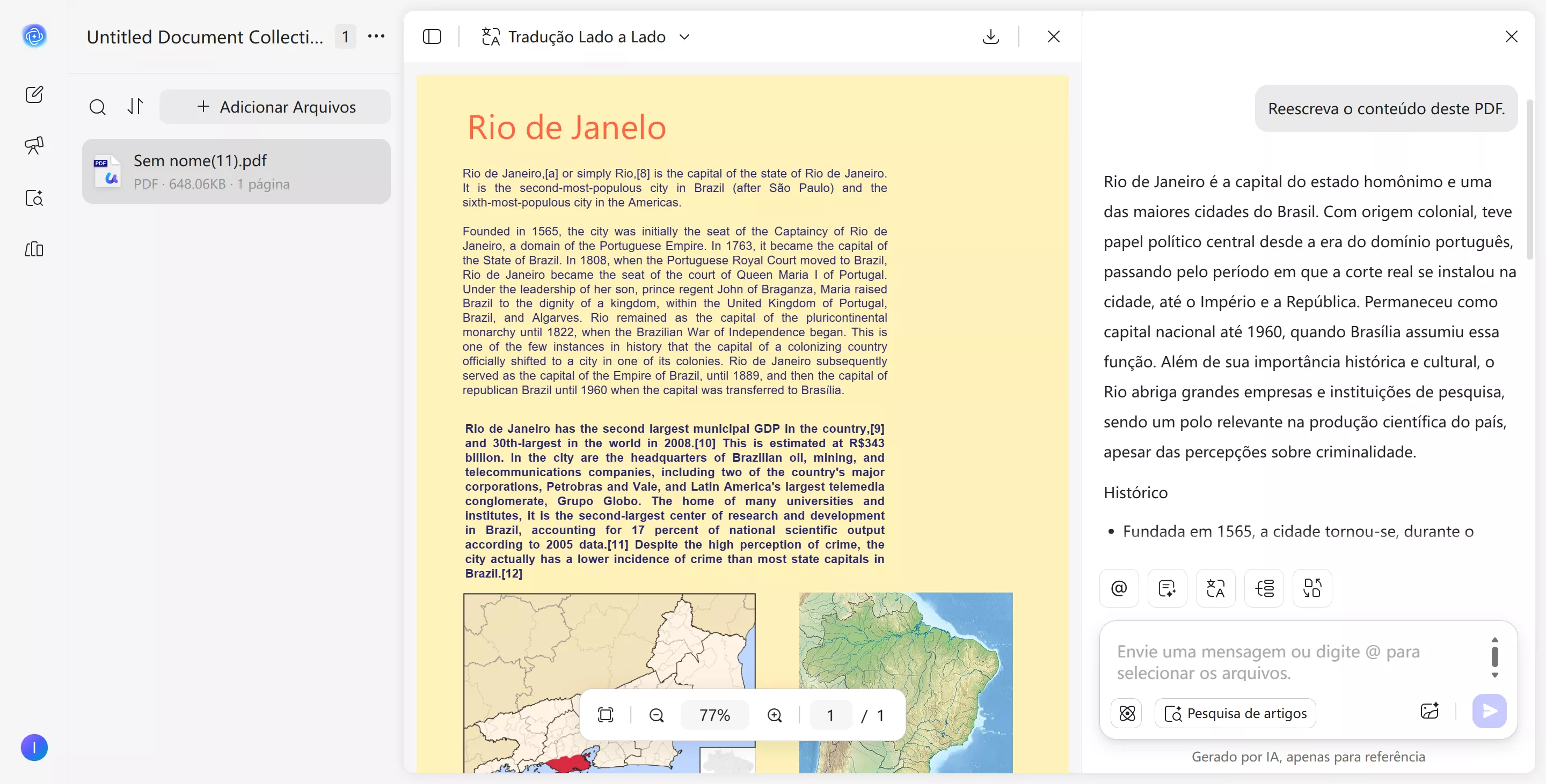 conversar com pdf para reescrever