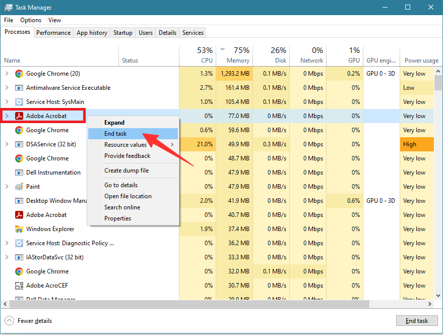 A Running Instance Of Acrobat Caused An Error