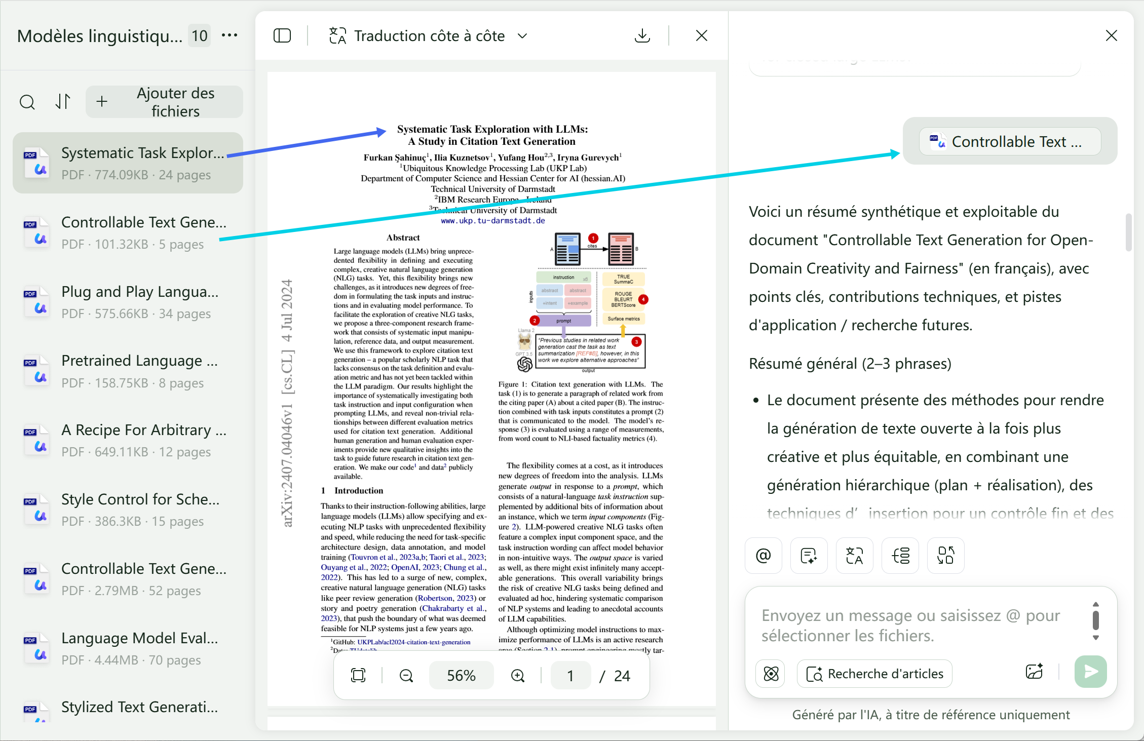 discuter dans le projet de discussion