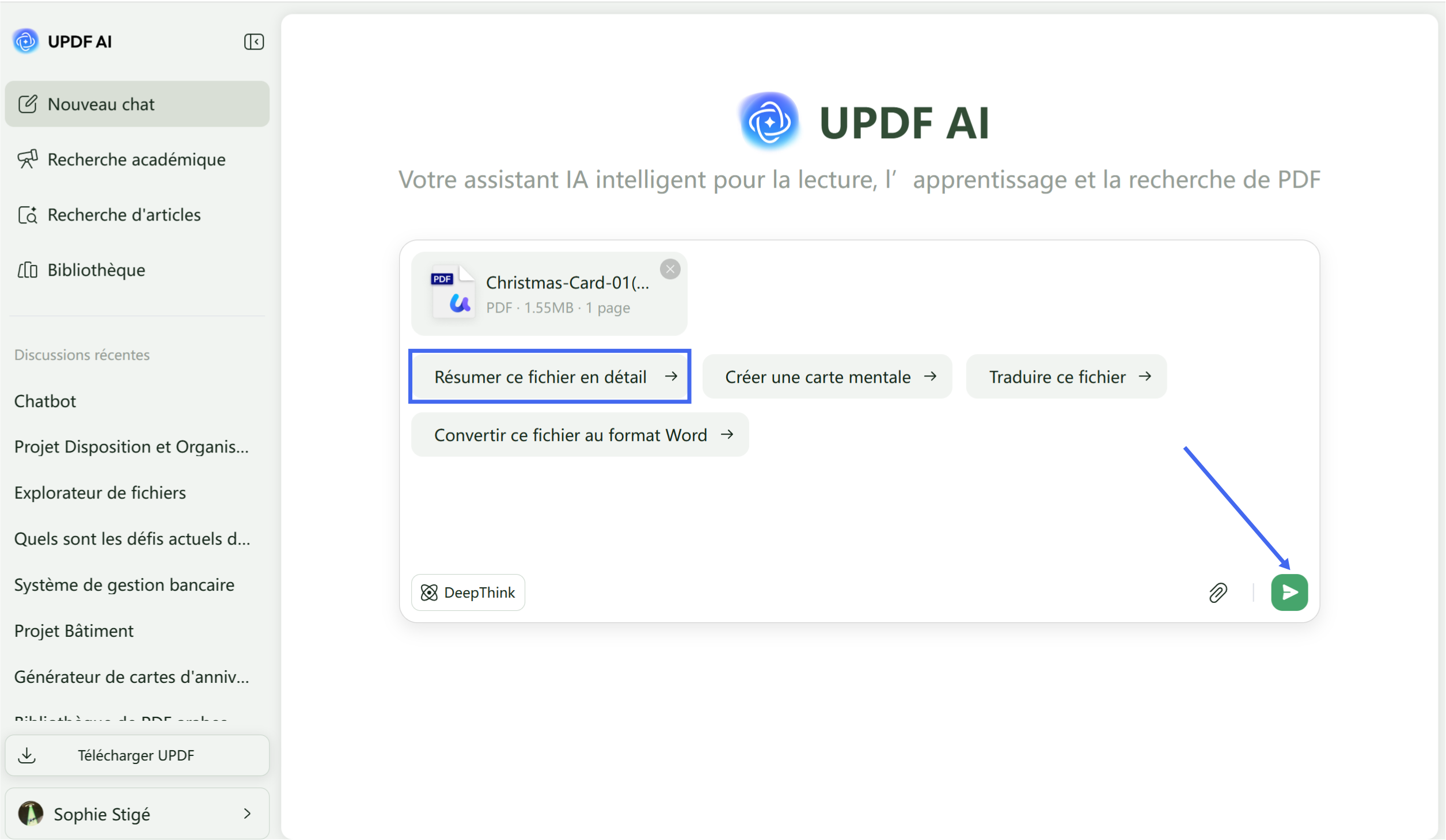 Résumer des pages longues dans updf