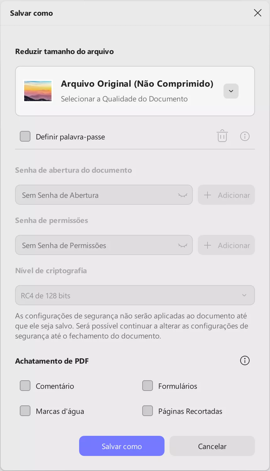 achatamento de pdf