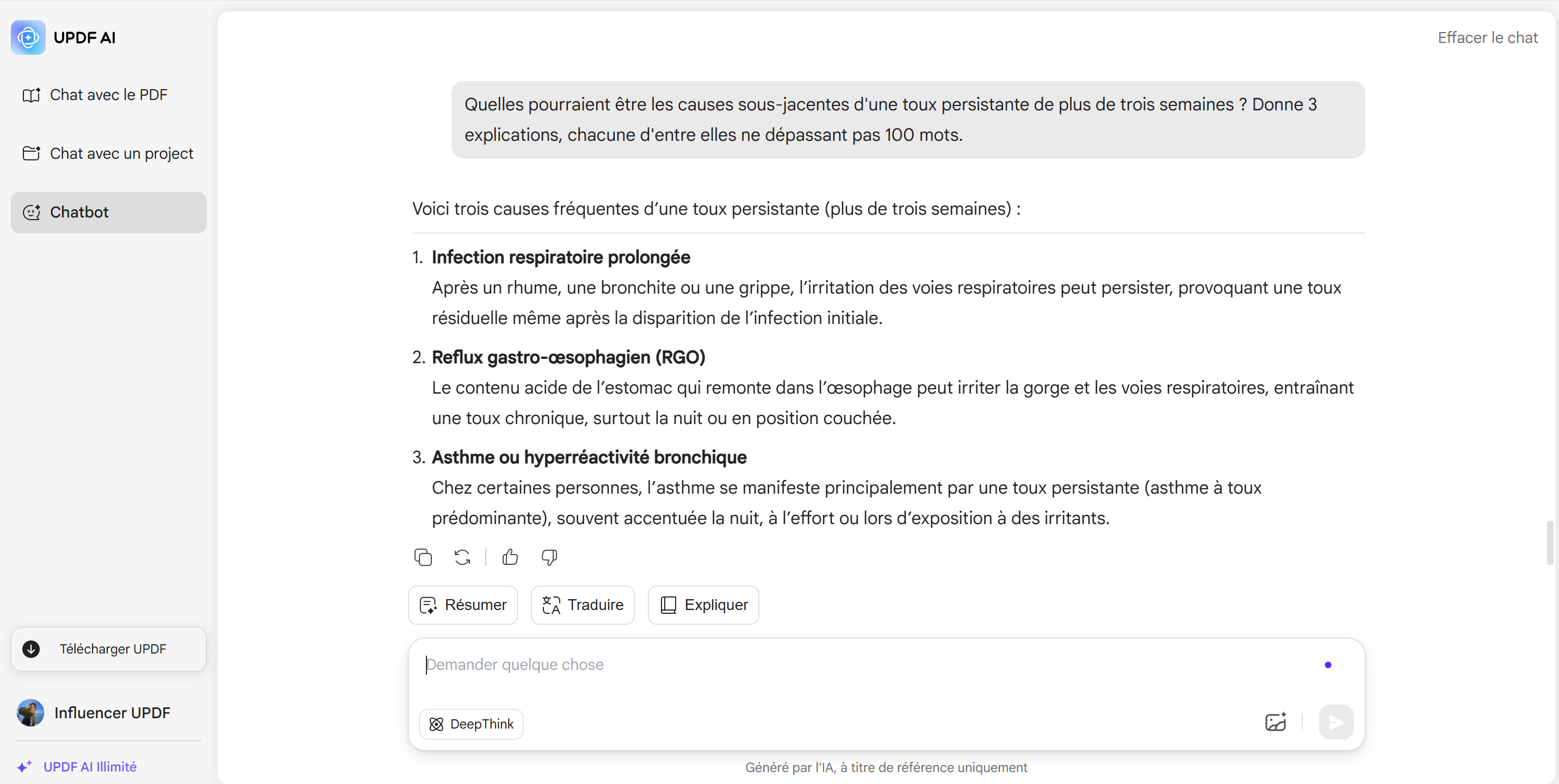 comment l'IA est-elle utilisée dans les soins de santé ? updf l'IA donne des suggestions
