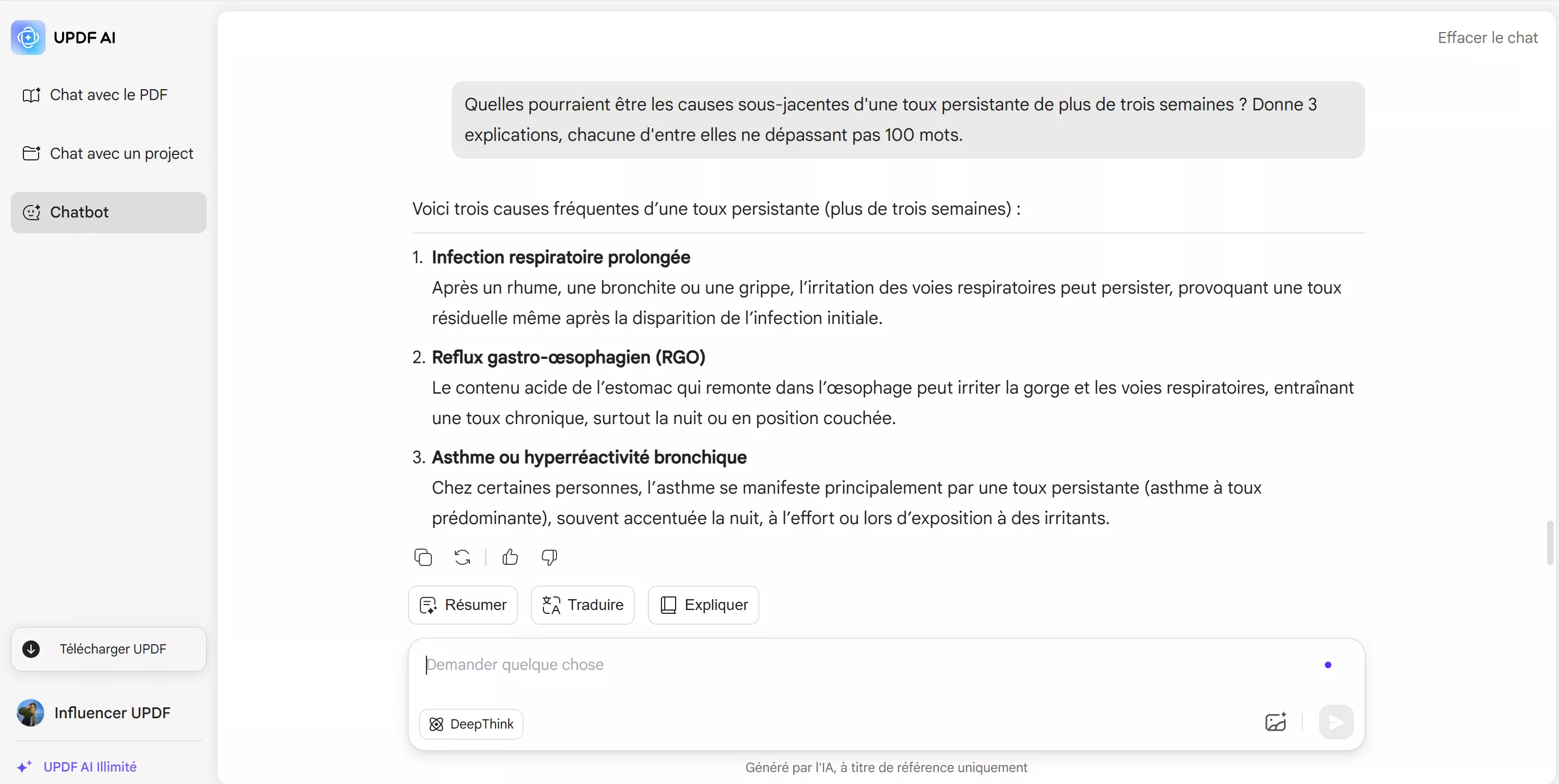 comment l'IA est-elle utilisée dans les soins de santé ? updf l'IA donne des suggestions