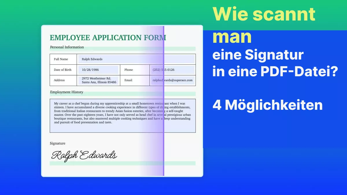 Wie scannen Sie eine Signatur in eine PDF-Datei - 4 einfache Methoden
