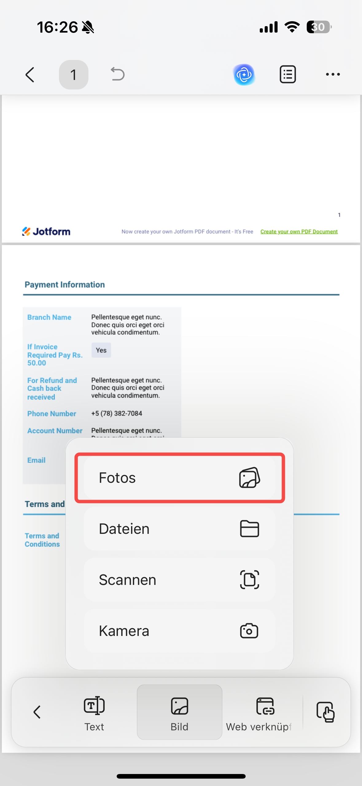 Unterschrift scannen