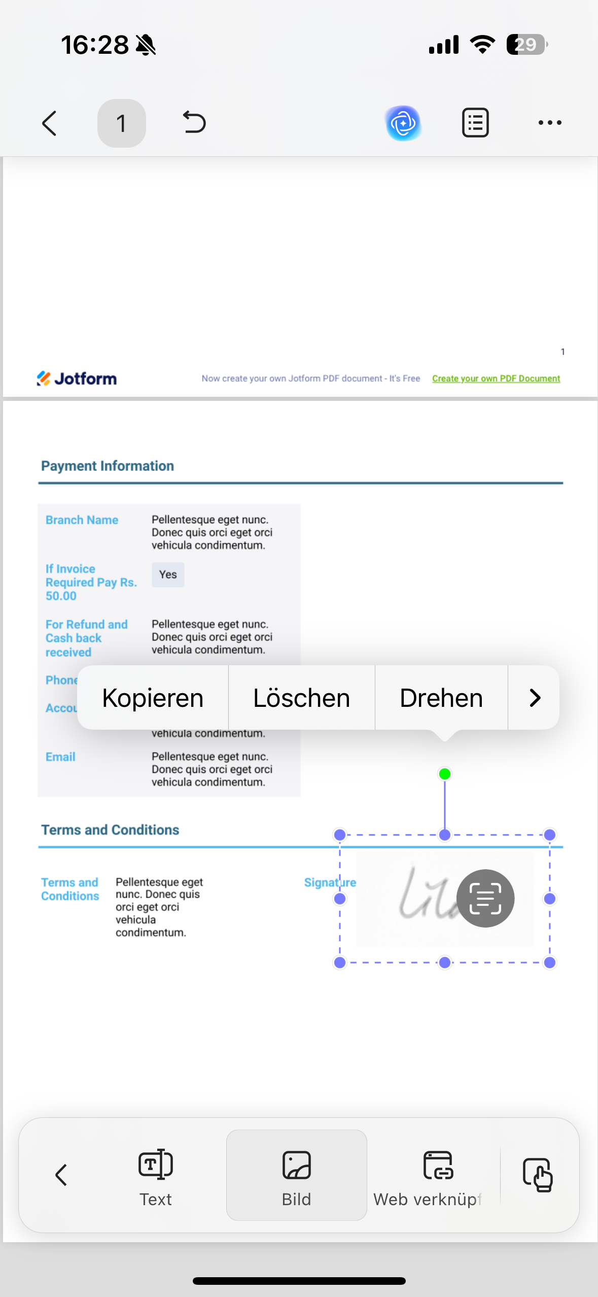 Unterschrift scannen
